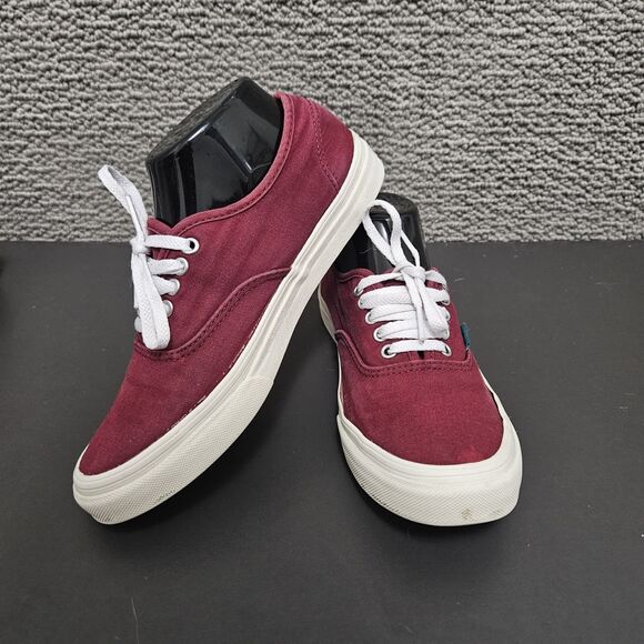 Vans Shoes - VANS Women's Burgundy Canvas Lace Up Low Top Skate Shoes Size 7.5